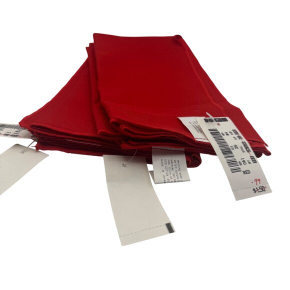 Red Table Napkins Set Cotton & Polyester Blend 19x18 Inches Set of 4 - Picture 2 of 5